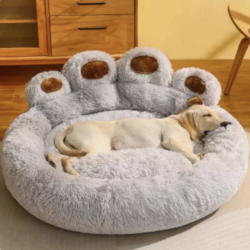 Modern Dog Sofa Bed Round All Seasons Large Dogs Washable Plush Kennel Mat Medium Puppy Solid Pattern Eco friendly