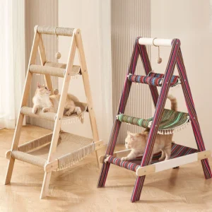 Modern Eco Friendly 3 Level Cat Tree Integrated Sisal Rope Climbing Frame Scratching House Factory Direct Sales Carton Packing