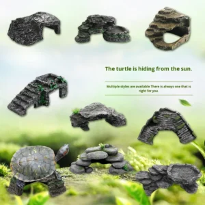 Modern Eco Friendly Heavy Duty Living Room Aquarium Landscaping Turtle Basking Platform Resin Artificial Rock Climbing Pet