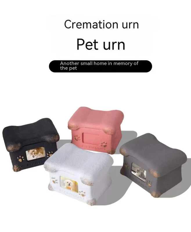Modern Eco Friendly Portland Cement Pet Burial Urns Caskets Memorial Bone Boxes for Cats and Dogs Cremation Storage