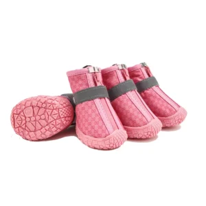 Modern Eco Friendly Waterproof Dog Shoes Solid Puppy Boots Reflective Straps PU Rubber Sole Outdoor Anti Slip Pet Socks