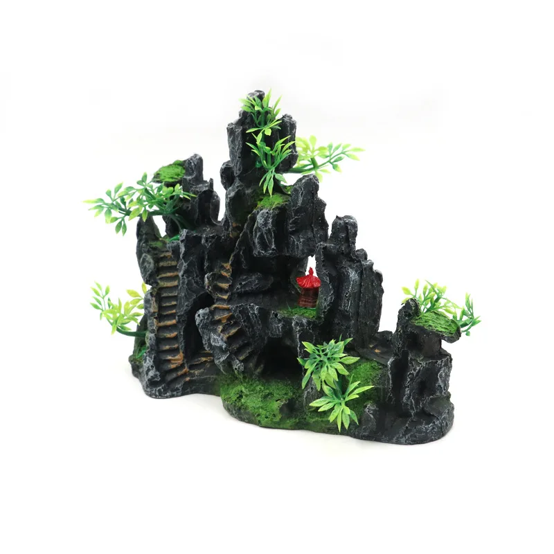 Modern Eco friendly Resin Aquarium Rockery Aquatic Plant Decorations for Living Room Fish Tank Simulated Landscape Scenery