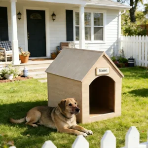 Modern Eco friendly Wooden Dog House Furniture for Large Dogs Indoor Outdoor Use Home Office & Bedroom