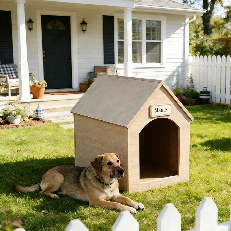 Modern Eco friendly Wooden Dog House Furniture for Large Dogs Indoor Outdoor Use Home Office & Bedroom