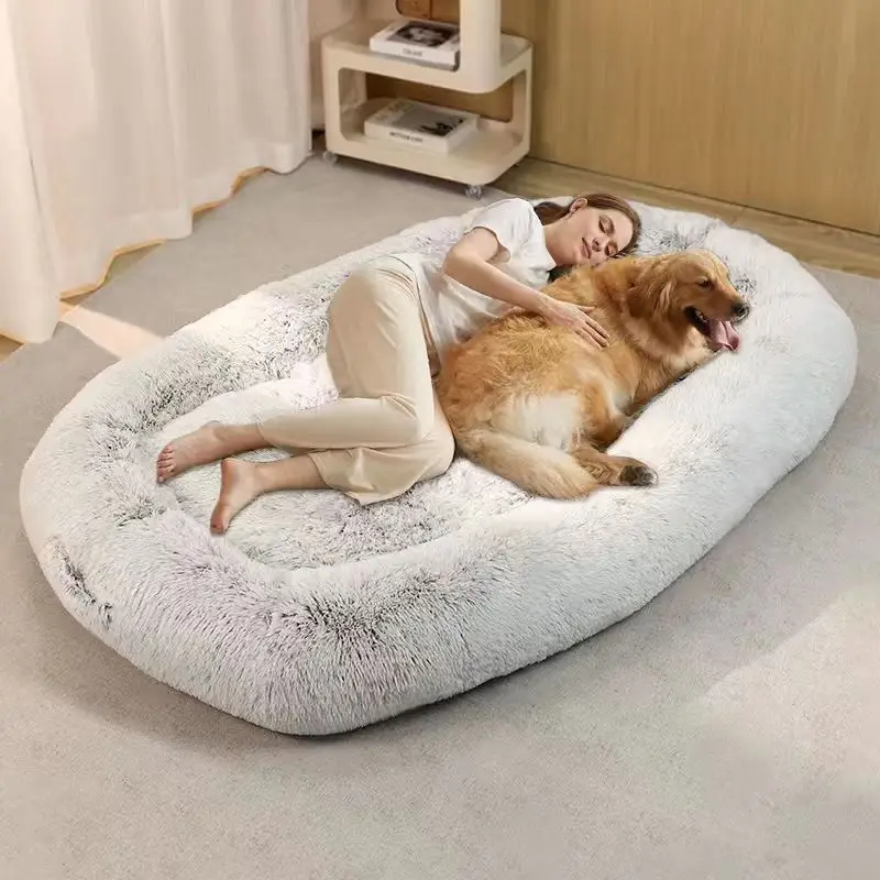 Modern Extra Large Dog Bed Warm Long Haired Winter Bed for Dogs Removable Washable Mattress for Humans Eco Friendly Carton