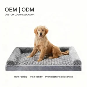 Modern Four Seasons Solid Pattern Rectangle Comfortable and Detachable Breathable Orthopedic Pet Sofa Bed for Dogs