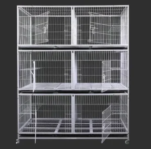 Modern Iron Multilayer Pet Cage with Breathable Design Solid Pattern for Cats and Dogs