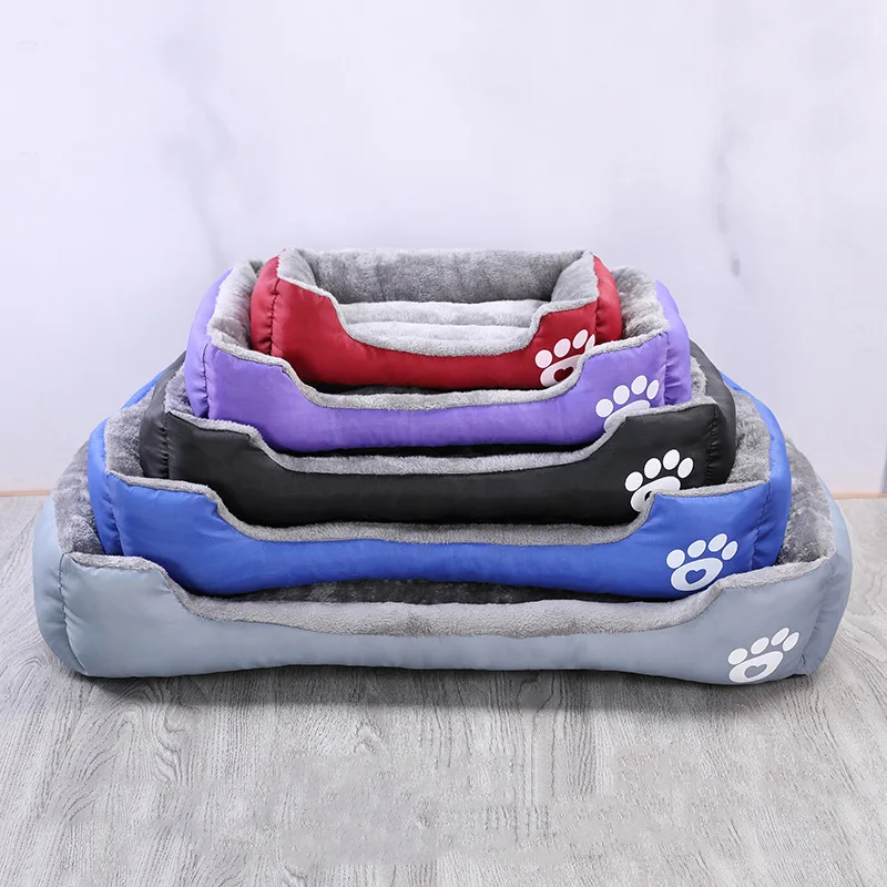 Modern Large Memory Foam Orthopedic Dog Bed Plush Sofa Bed with Print Pattern Fiber Material for Calming Dogs