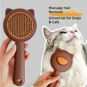 Modern Luxury Cat Grooming Comb Stainless Steel and Plastic Pet Hair Cleaner Brush Dog Hair Removal