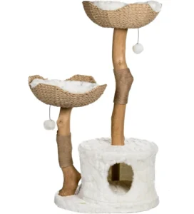 Modern Luxury Cat Tower for Large Cats Real Branch Wood Scratching Tree Classic Scratcher