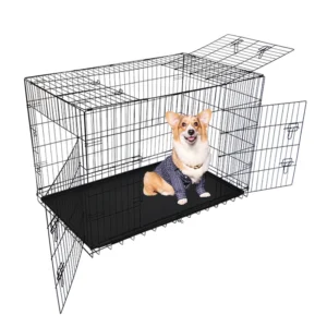 Modern Luxury Eco Friendly Metal Iron Dog Cage Pet Cage with Plastic Tray Base Simple Style Multiple Sizes