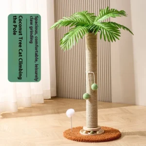 Modern Luxury Eco friendly Sisal Cat Scratcher Board Creative Coconut Tree Climbing Frame 2 Level Wear Resistant 2.4kg 100cm