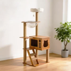Modern Luxury Large Scratcher Scratching Post Cat Furniture Shelves Condo Climbing Tree House Tower for Large Cats