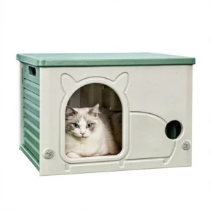 Modern Luxury Plastic Cat Cabinet Outdoor Pet Furniture Cat House Weatherproof Feral Outside Shelter for Outdoor Cat House