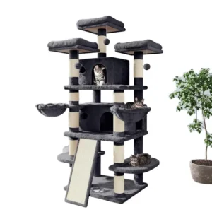 Modern Luxury Plush Cat Climbing Tree 3 Level Sisal Scratcher Eco friendly Indoor Outdoor Use Carton