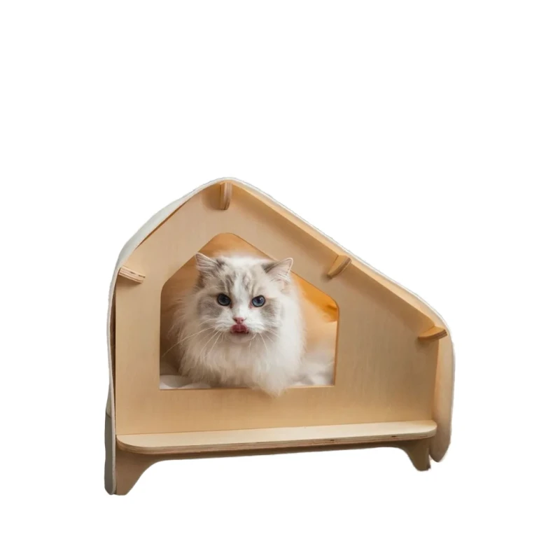 Modern Luxury Villa Style Dog Kennel & Cat Bed Eco friendly Wooden Pet House with Print Pattern All Seasons Use