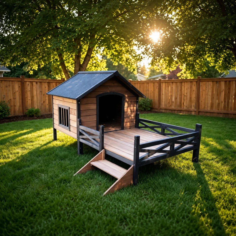 Modern Outdoor Dog Kennel Wooden Dog Houses Pet Cages Furniture Solid Breathable Backyard