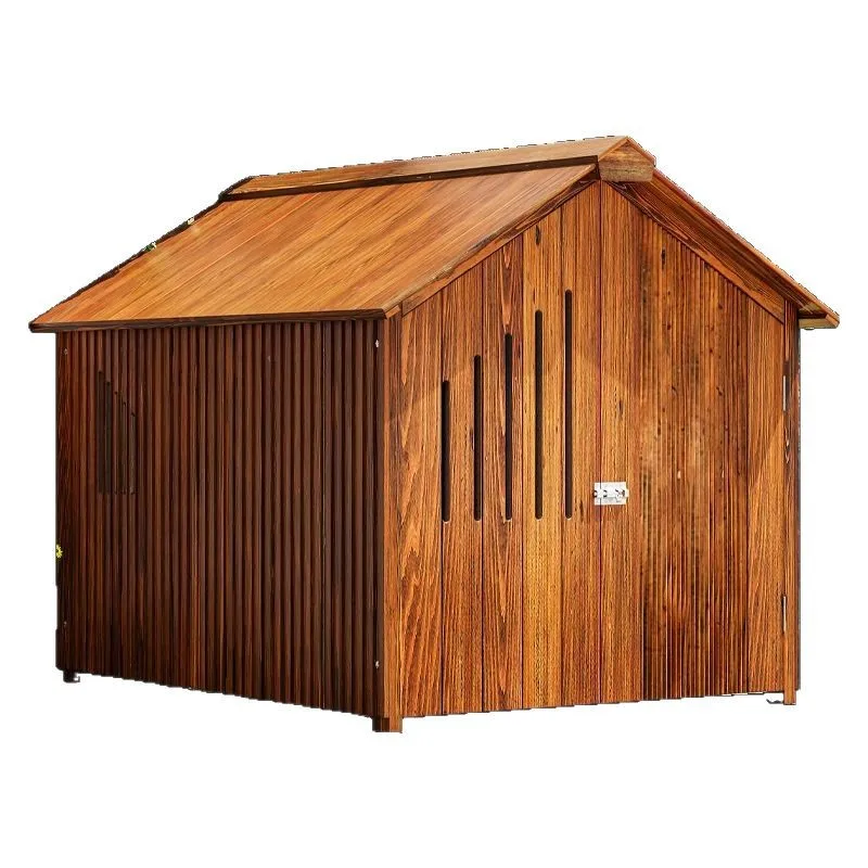 Modern Outdoor Large Solid Wood Dog & Cat House with Closed Design Warm Rainproof Feature All Seasons Strong Air Circulation