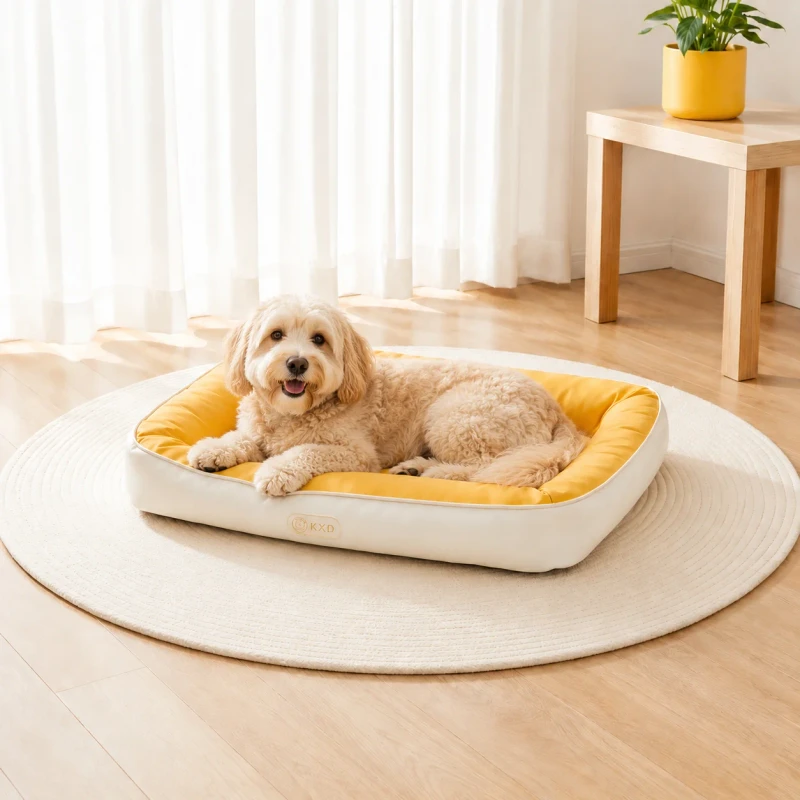 Modern PU Leather Pet Sofa Bed Waterproof Stain Resistant Pet Bed Easy to Clean Pet Nest for Indoor Cats Dogs