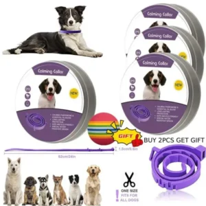 Modern Pet Dog Calming Collar Necklace Adjustable Waterproof Anxiety Stress Reduction Pacify Soothing 62/38CM Ribbon Cats