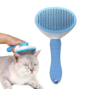 Modern Pet Dog Cat Small Animal Fine Steel Needle Grooming Brush Comb Set Self-Cleaning Eco-Friendly Plastic Stocked