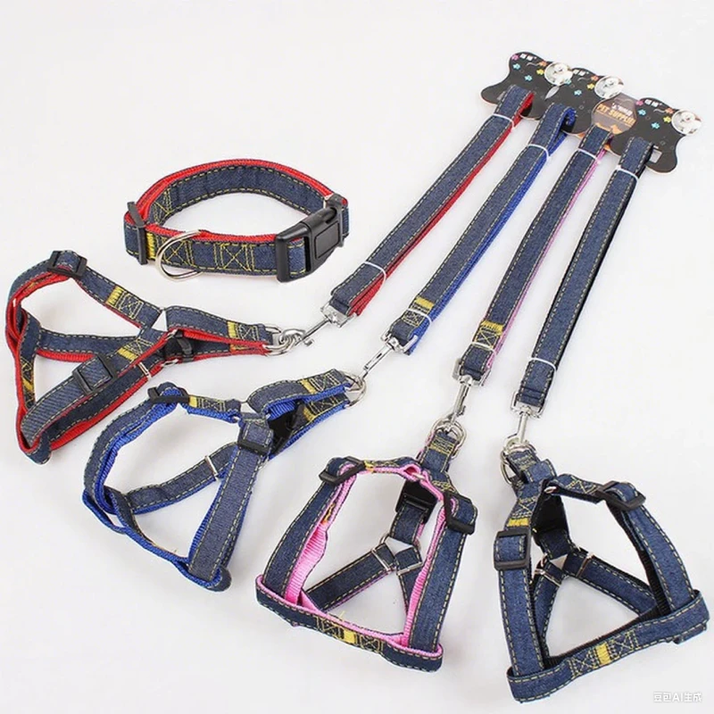 Modern Pet Harness Set Soft Dog Harness and Leash Belt Kit Custom Logo Adjustable Dog Collar and Leash