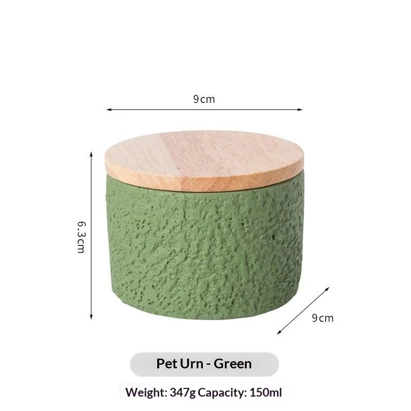 Modern Pet Urn Moisture Proof Bamboo Cement Jar