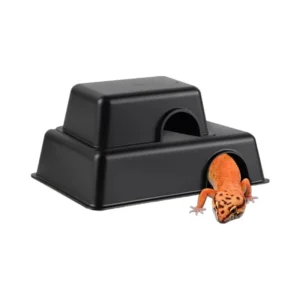 Modern Plastic Hide Box for Small Animals Snake Gecko Lizard Reptile Friendly Pet Product Rectangle Shape