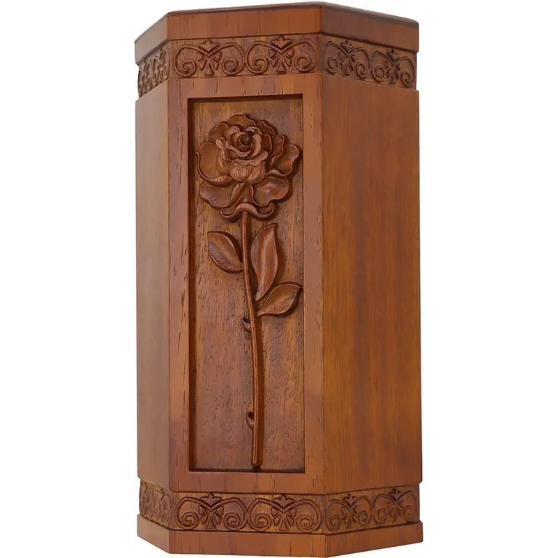 Modern Rose Style Solid Wood Customizable Pet Caskets & Urn Creative Funeral Supplies Memorial Life Box Custom for Dogs Cats