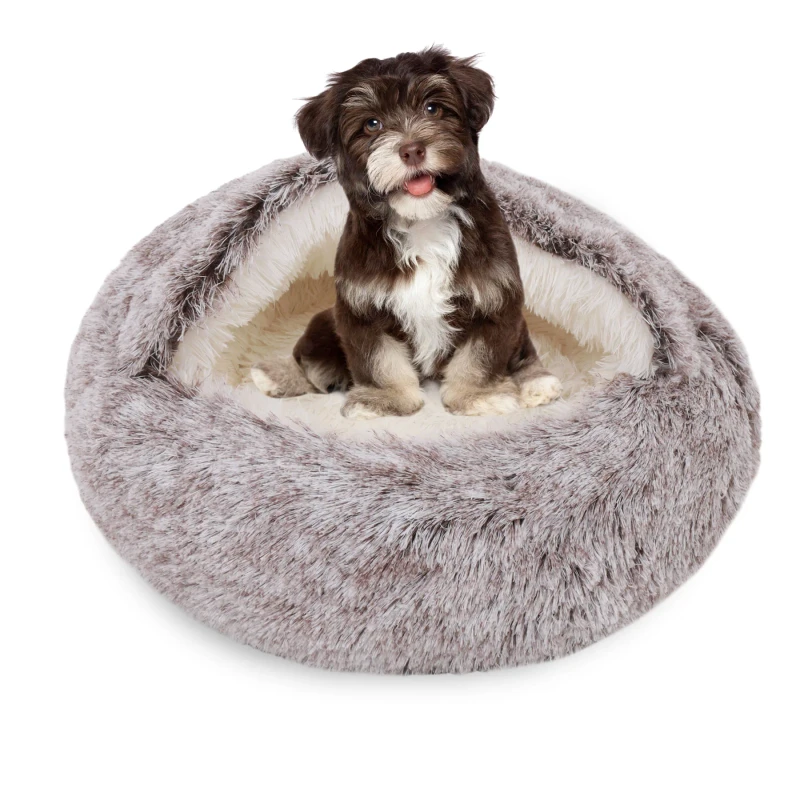 Modern Round Shell Pet Bed Removable Soft Plush Anti Slip Washable Breathable for Cats Dogs Small Medium Pets