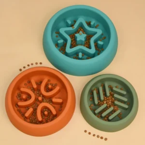 Modern Silicone Pet Slow Eating Dog Bowl Non Slip Raised Silicone Slow Feeder Dog Licking Bowl Pet Slow Feeder Bowl