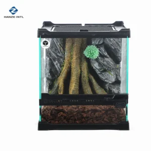 Modern Simple Glass Reptile Terrarium Breathable Box Cage with Snap Button for Lizard Farming and Chameleon