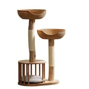 Modern Simple Style ODM Factory Pet Furniture Suitable for Various Home Styles Cat Tree House Strong Wooden Legs