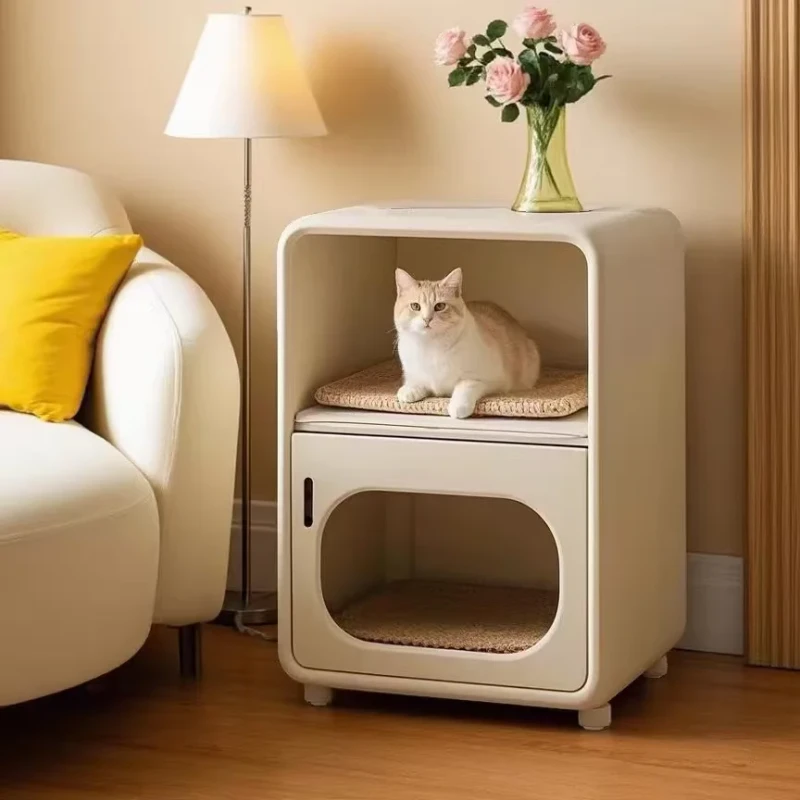 Modern Smart Cat House Bedside Table 2 in 1 Pet Furniture Side Cabinet with Drawer for Living Room Low MOQ