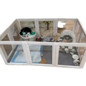 Modern Solid Clear Acrylic Eco Friendly Pet Playpen Indoor Dog Fence Exercise Pen Puppies Rabbits Small Animals Bulk