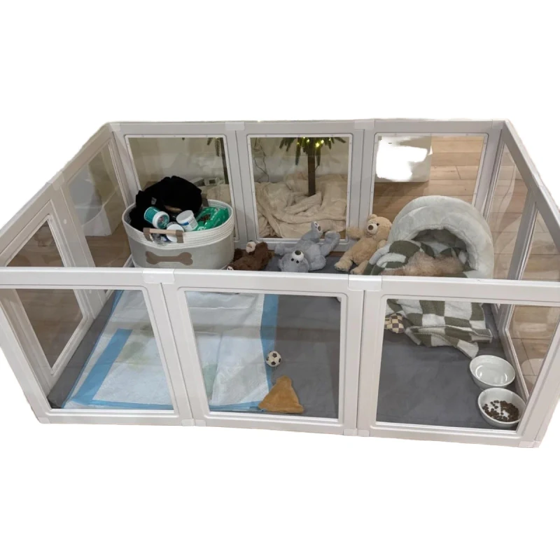 Modern Solid Clear Acrylic Eco Friendly Pet Playpen Indoor Dog Fence Exercise Pen Puppies Rabbits Small Animals Bulk