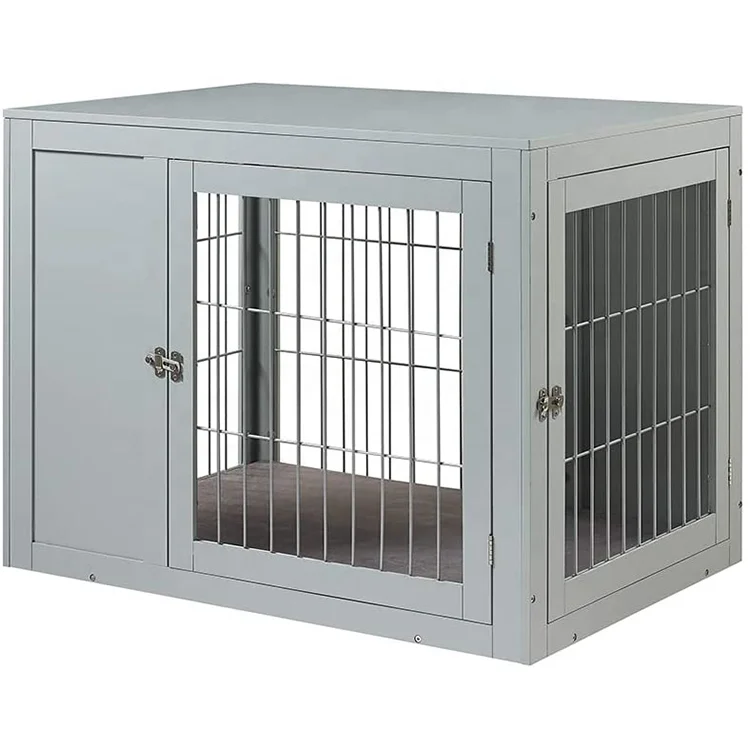 Modern Solid Metal and Wooden Custom Multiple Sizes Kennel Pet Dog Cages House Furniture