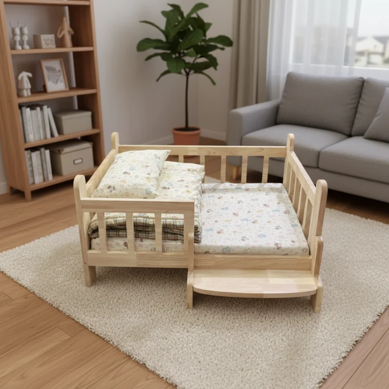 Modern Solid Wood Eco Friendly Sustainable Pet Bed for Dogs & Cats Large Breed Size Formaldehyde Free Indoor Use Furniture