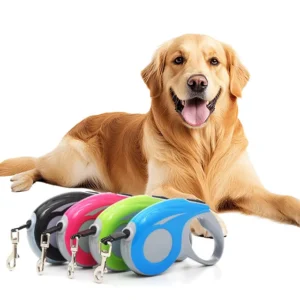 Modern Striped Lace Waterproof Nylon Elastic Dual Dog Headed Leashes Automatic Retractable Walking Pet Leash