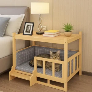 Modern Striped Large Wooden Dog Kennel Crate Fashionable Cat House Dog Cage Furniture Plastic Pet Beds for Big Dogs Cat Bed Cave