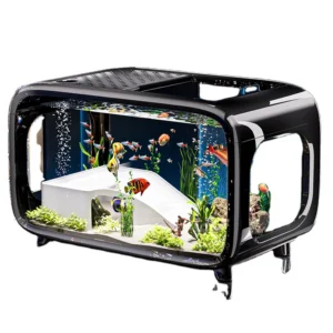 Modern Style All In One Fish Tank Small Eco Friendly Living Room Aquarium Oxygen Filtration ABS Plastic Accessories 220V 5W