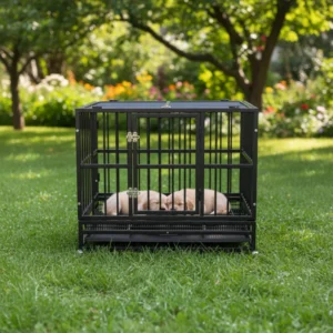 Modern Style Breathable Powder Coated Metal Iron Pet Store Display Cage Stable & Durable Dog Cage for Animal Shows