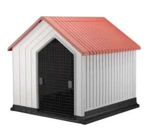 Modern Style PP Plastic Dog House Small Animal Cage with Blue Red Dark Grey Roof Button Closure Pet Houses Furniture
