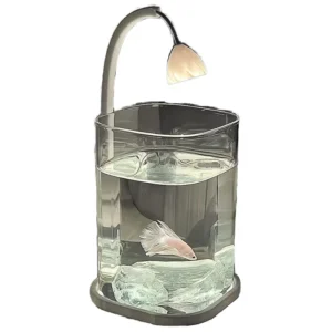 Modern Style Plastic Desktop Aquarium Accessory Quality Water Plant Fish Home Office Bedroom Living Room Decor 5W Rectangle