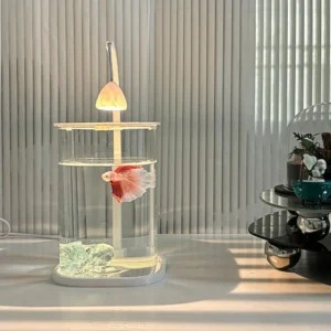 Modern Style Plastic Transparent Aquarium Accessory 5W Rectangle for Fish Tank Home Office Bedroom Living Room