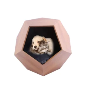 Modern Style Solid Wooden Cat House Multi Purpose Rectangle Scratcher Board for Cats and Dogs Cat Bed Cave Carton Packed
