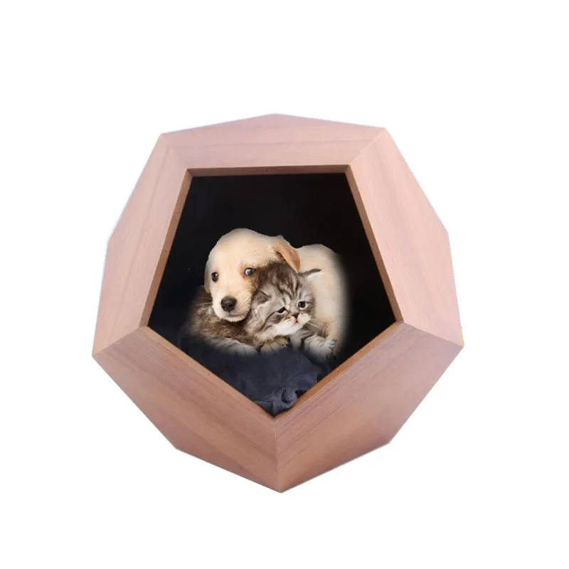 Modern Style Solid Wooden Cat House Multi Purpose Rectangle Scratcher Board for Cats and Dogs Cat Bed Cave Carton Packed
