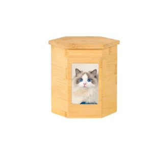 Modern Style Wood Eco Friendly Pet Urn Memorial for Cat and Dog Ashes Kitten and Puppy Cremation Funeral