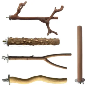 Modern Style Wooden Bird Cage Accessories Parrot Stand Stick Grape Ball Perching Pet Product Toy Supplies