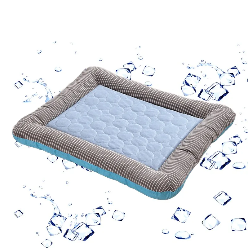 Modern Summer Cooling Pet Cat & Dog Bed with CoolCore Material Square Design S/M/L Sizes for Calming Small Animals
